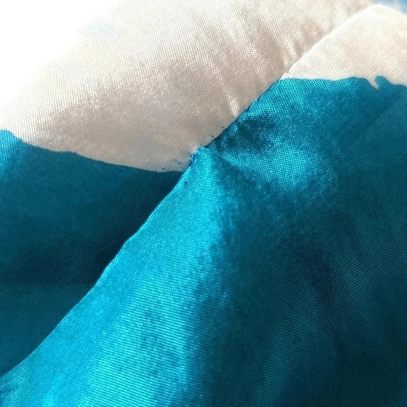 Chloe France Designer Women’s Silk Metallic Blouse Tank Aqua Fresh - Picture 5 of 6